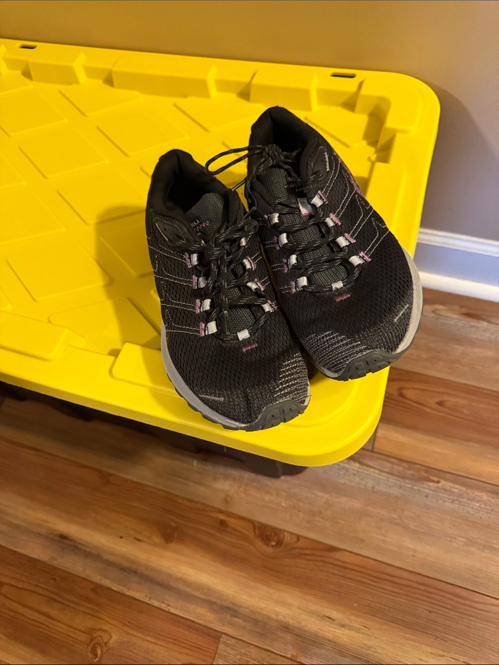 Merrell Fly Strike Women's Black Athletic Running Shoes with Subtle Pink Accents